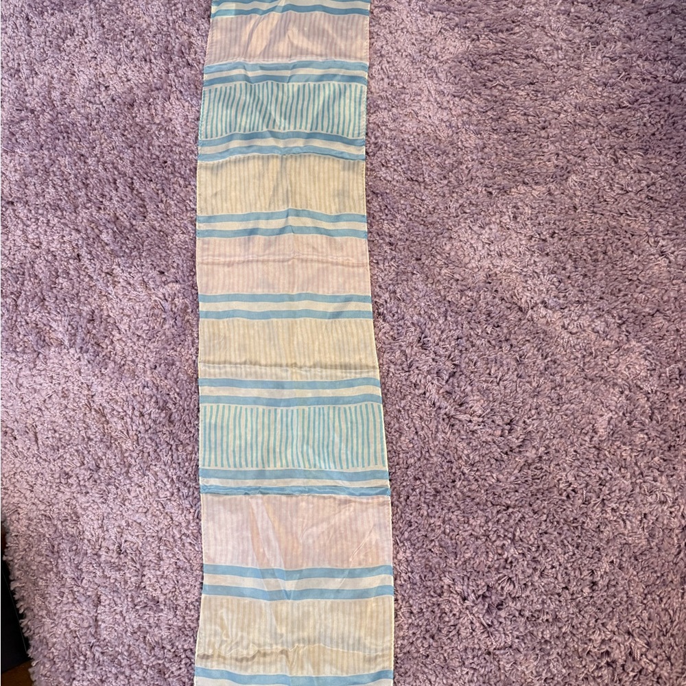 Striped Pastel and Cream Scarf 100% silk